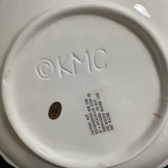 KMC VTG. Raised Pink Roses Plates lot of 4 - Picture 3 of 5